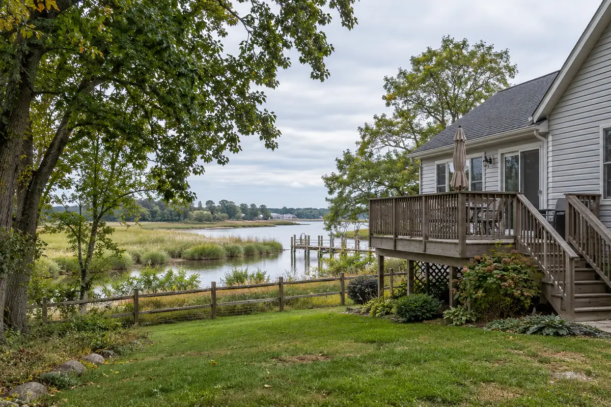 Waterfront home with a lawn and a deck, rodent removal and exclusion in Escondido, CA
